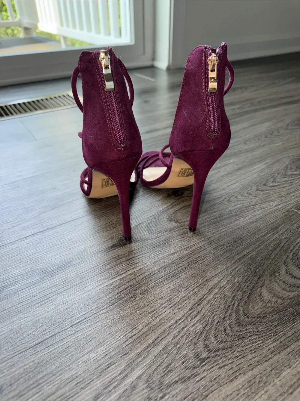 Women's Strappy High Heel Sandals in Burgundy